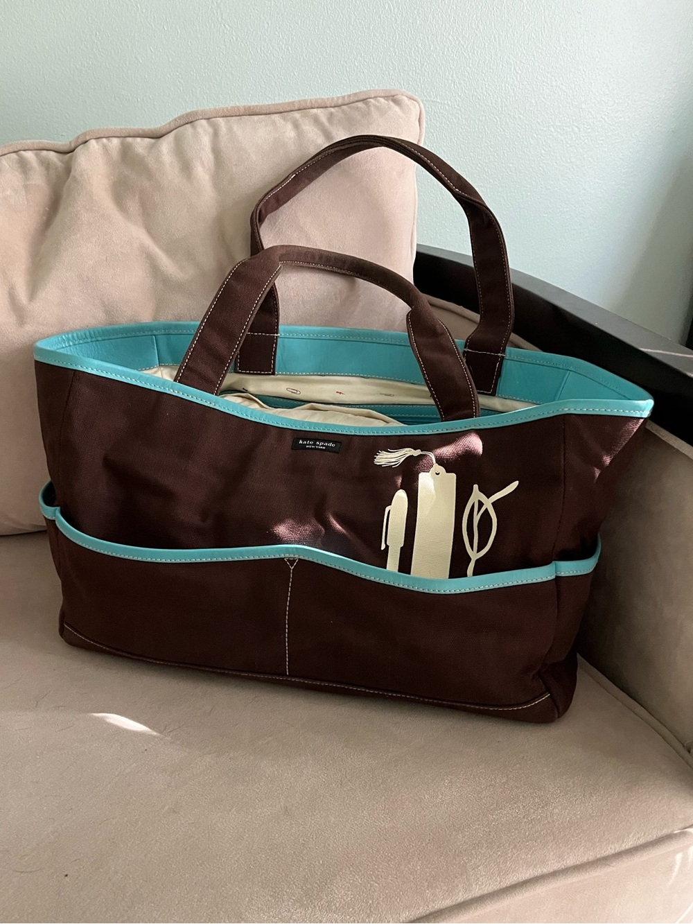 Kate Spade canvas tote. Pre-Owned Condition-Fair